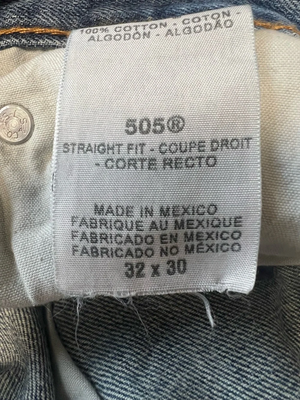 Levi's 505 Straight Fit Distressed Blue Denim Jeans 32x30 Men